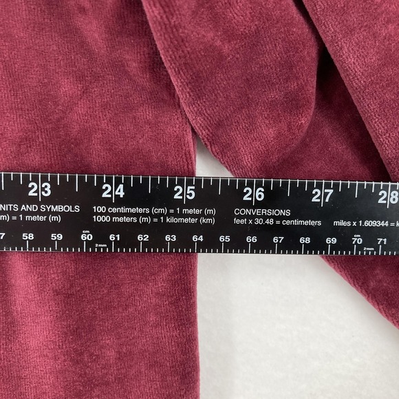 Quacker‎ Factory Jacket Womens 1X Burgundy Zip Front Sequin Velour Long Sleeve - Picture 8 of 12
